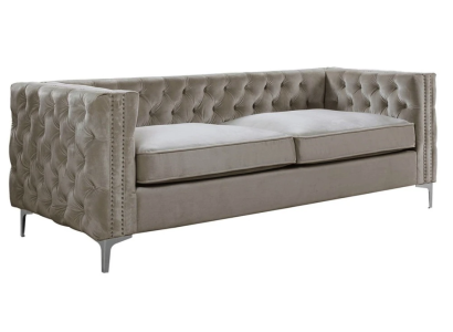 Chesterfield sofá de tres plazas moderno de tela de terciopelo muebles de lujo para la sala de estar.