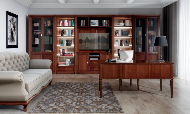 Armario Armario de madera Librería Cómoda Oficina Sistema de pared Estante Muebles Armarios