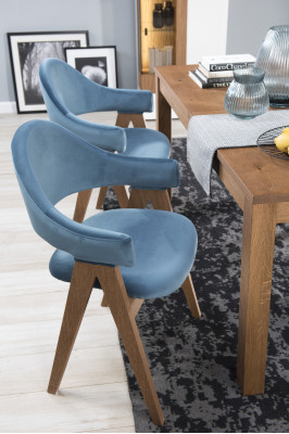Set de 2 sillas de diseño de lujo tapizadas de madera maciza para oficina y comedor.