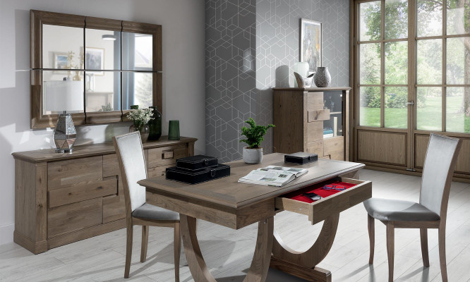 Espejo de pared grande y moderno con marco de madera auténtica, espejo colgante nuevo 146x105cm.