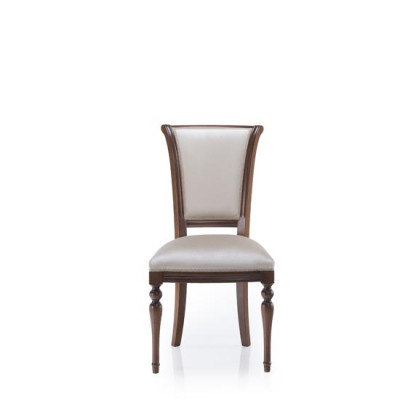 Diseño clásico de silla de madera genuina del diseñador con respaldo acolchado para comedor y sala de estar, nuevo.