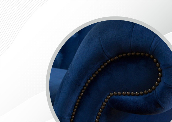 Sofá grande Chesterfield xxl azul 265cm, Sofás tapizados de 4 plazas