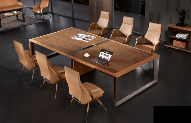 Mesa de conferencias de diseño de muebles de oficina de lujo Reunión 7 piezas.