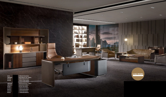 Conjunto de muebles de oficina, silla y mesa, juego completo de 3 piezas.