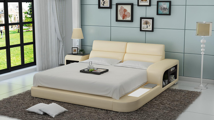 Cama USB cama tapizada cama de lujo cama doble cama matrimonial camas 200x220cm LB8805 Nuevo