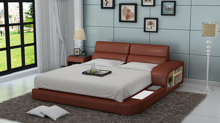 Cama USB cama tapizada cama de lujo cama doble cama matrimonial camas 200x220cm LB8805 Nuevo