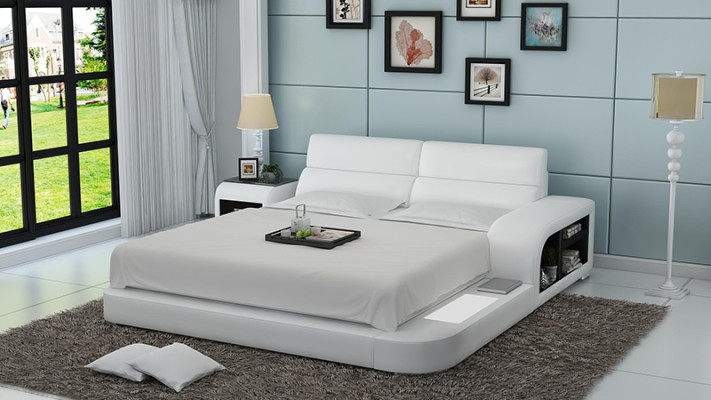 Cama USB cama tapizada cama de lujo cama doble cama matrimonial camas 200x220cm LB8805 Nuevo