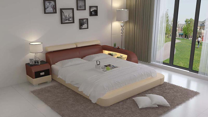 Cama con puerto USB Cama tapizada Cama de lujo Cama doble Cama matrimonial Camas 140/160/180 LB8801