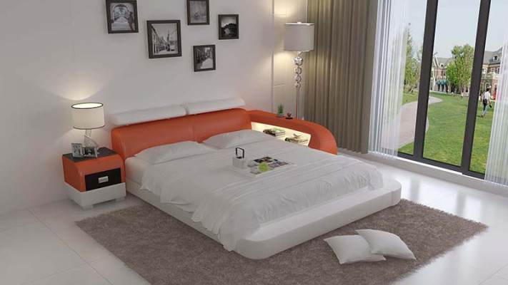 Cama con puerto USB Cama tapizada Cama de lujo Cama doble Cama matrimonial Camas 140/160/180 LB8801