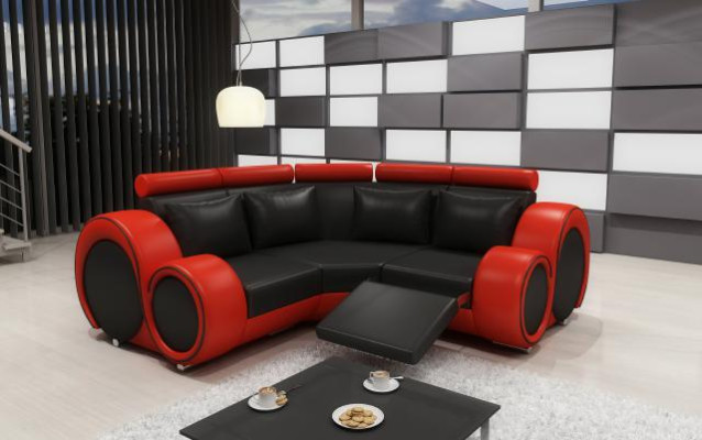 Sofá de esquina Sofá Couch BERX Polster Wohnlandschaft Cuero Sofás de esquina Conjunto de sofás en forma de L