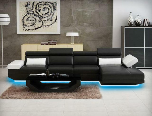 Conjunto de sofás de esquina tapizados Sofa Conjunto de sofás de cuero - AlfredC