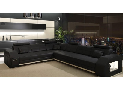 Sofá esquinero Sofá Couch Tapizado Asiento Esquina Textil Tela Sofá de cuero EbernW