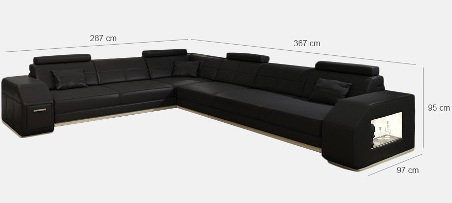 Sofá esquinero Sofá Couch Tapizado Asiento Esquina Textil Tela Sofá de cuero EbernW