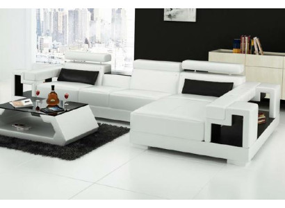 Conjunto de sofás de esquina de cuero nuevo con cojines, asientos y esquina 2710B.