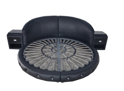 Diseño de cama tapizada de cuero redonda Cama doble redonda con USB LB8844