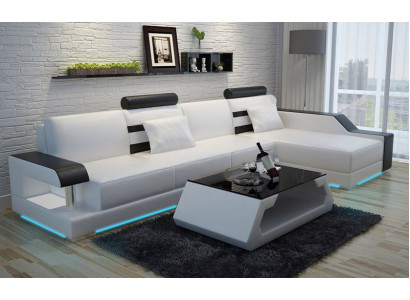 Sofá de cuero Sofá conjunto de muebles para salón Sofá en forma de L Sofá de diseño moderno