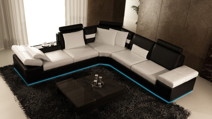 Sofá de cuero Sofá Sofá Sofá de esquina Conjunto de sofá moderno de diseño K5014B