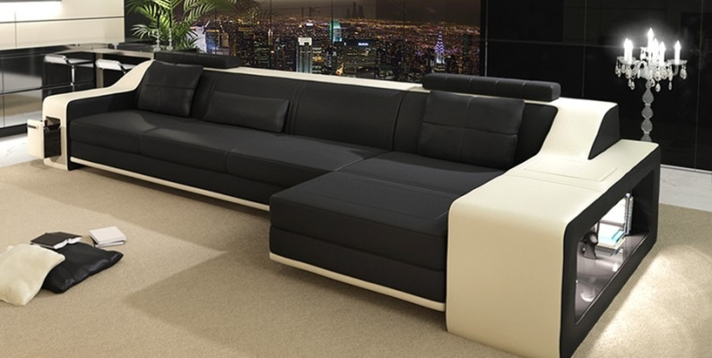 Diseño Sofá esquinero Sofá Sofá Acolchado Asiento Conjunto de esquina Sofás Cuero Textil