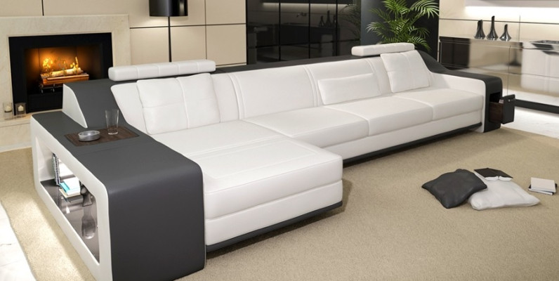 Diseño Sofá esquinero Sofá Sofá Acolchado Asiento Conjunto de esquina Sofás Cuero Textil