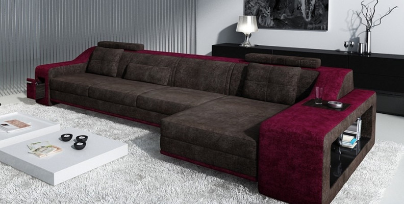 Diseño Sofá esquinero Sofá Sofá Acolchado Asiento Conjunto de esquina Sofás Cuero Textil