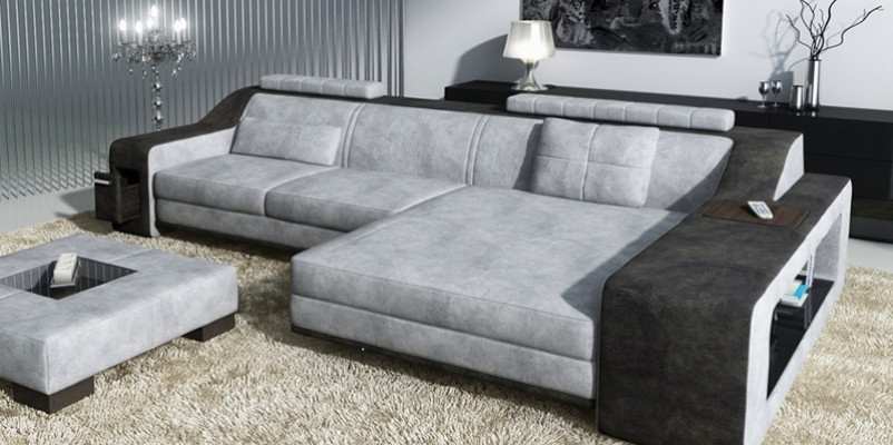 Diseño sofá esquinero sofá sofá acolchado asiento sofá esquinero juego de salón textil cuero