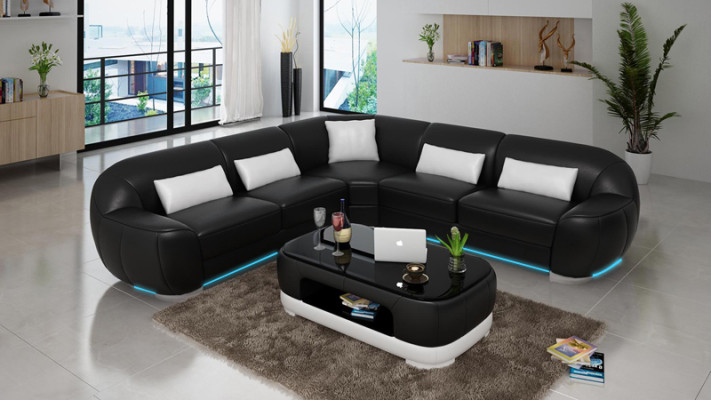 Sofá de cuero Sofá Sofá Sofá de esquina Sofá de diseño moderno