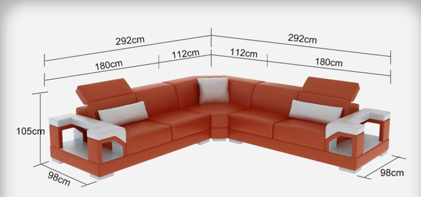 Sofá de cuero Sofá Sofá Sofá de esquina Moderno Conjunto de sofás de diseño