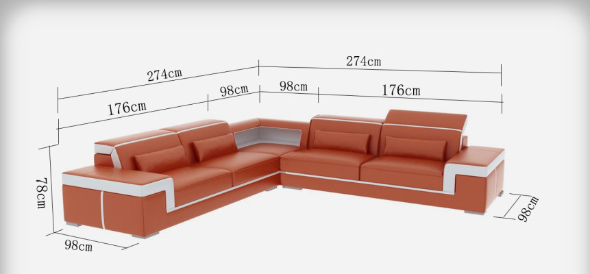 Sofá de cuero Sofá conjunto de sala de estar Sofá de esquina Conjunto de esquina Diseño de sofá moderno G8020B