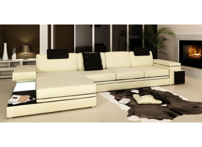 Diseño sofá de cuero sofá sofá acolchado conjunto de sala de estar esquina Tachau BS