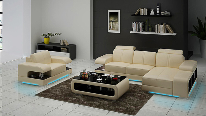 Sofá de cuero sofá conjunto de sala de estar sofá de esquina silla conjunto sofá moderno nuevo G8028E