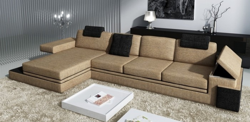 Diseño sofá de cuero sofá sillón conjunto de asientos acolchado sala de estar esquina de tela.