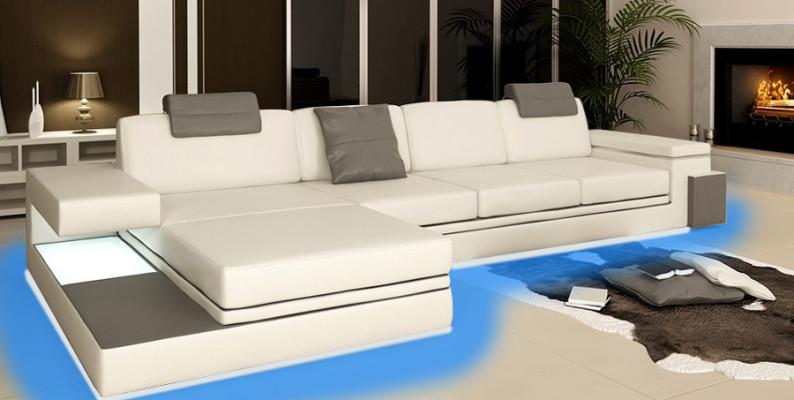 Diseño sofá de cuero sofá sillón conjunto de asientos acolchado sala de estar esquina de tela.