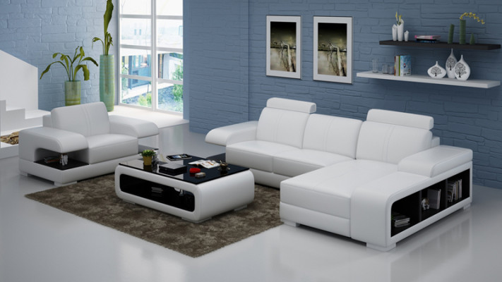 Sofá de cuero sofá conjunto de sala de estar sofá de esquina silla conjunto sofá moderno nuevo G8028E