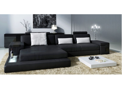Sofá de piel Sofá Sofá Tela de esquina Tapizado Conjunto en L Forma Esquina Bellini Textil Tela