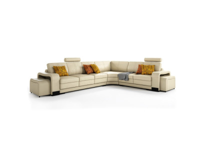 Elegancia para tu hogar. Nuevo sofá esquinero en forma de L en un moderno color beige.