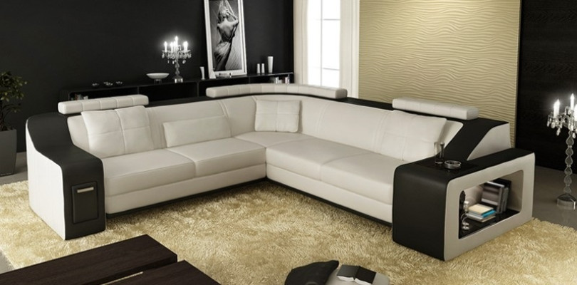 Estilo de vida elegante Sofá de cuero artificial en forma de L para la máxima comodidad.