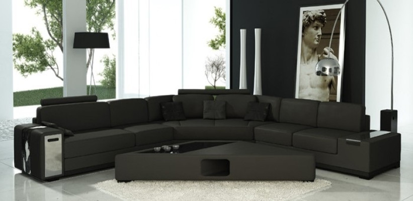 Sofá de cuero sofá esquina sofá diván tapizado diseño salón rincón de la sala LimaS.