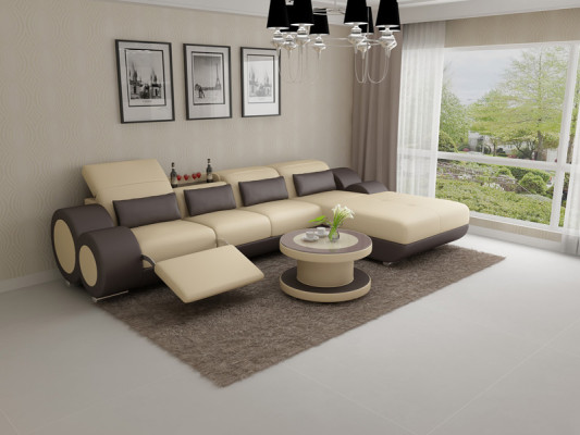 Sofá de cuero Conjunto de sofás Nuevo Sofá de esquina Conjunto de esquina Diseño de sofá moderno G8035H