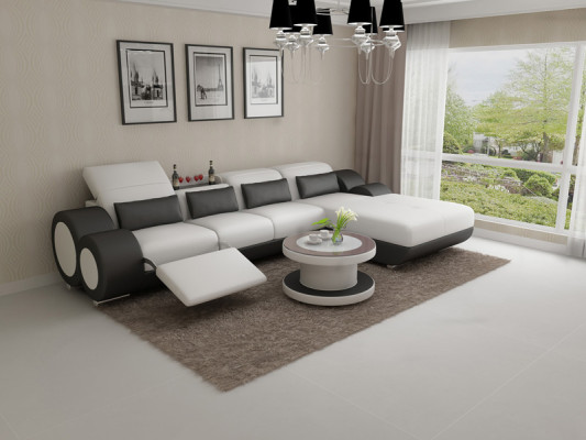 Sofá de cuero Conjunto de sofás Nuevo Sofá de esquina Conjunto de esquina Diseño de sofá moderno G8035H