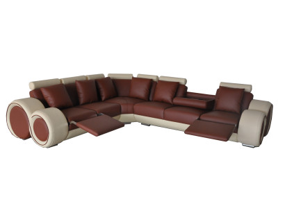 Diseño Cuero Acolchado XXL Sofá Sala de estar Sofá Diseñador Esquina Conjunto.