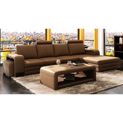Sofá esquinero de cuero exclusivo. Diseño elegante para una elegancia atemporal.