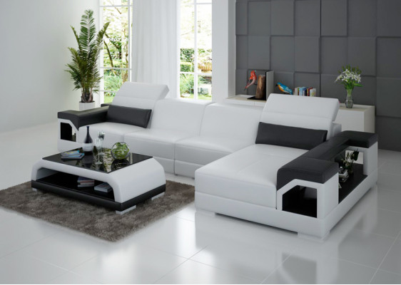 Sofá de cuero, sofá moderno, conjunto de muebles de salón, decoración de esquina, sofá esquinero, conjunto de diseño.