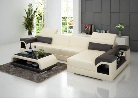 Sofá de cuero, sofá moderno, conjunto de muebles de salón, decoración de esquina, sofá esquinero, conjunto de diseño.