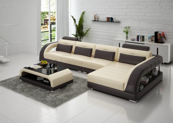 Sofá de cuero Sofá de esquina Sofá modular Sofá de esquina moderno Sofá de diseño Conjunto de sofás