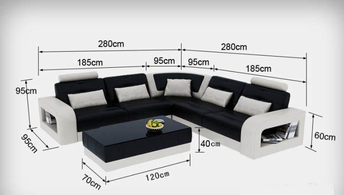Sofá de cuero Couch Paisaje de estar Sofá de esquina Conjunto de esquina Diseño Moderno Sofá L6008B