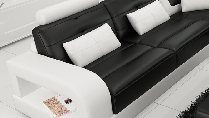 Sofá de cuero Couch Paisaje de estar Sofá de esquina Conjunto de esquina Diseño Moderno Sofá L6008B
