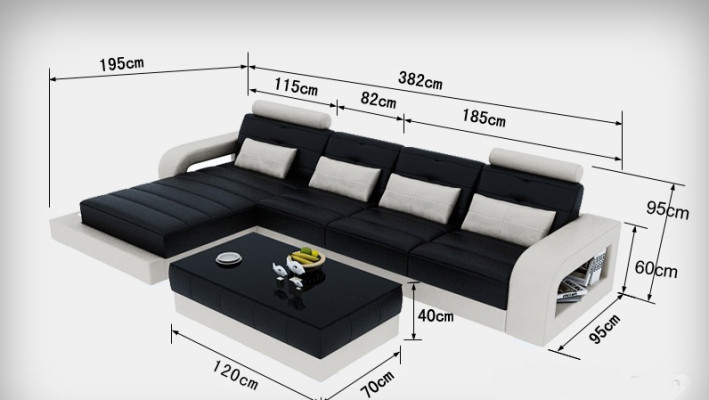 Sofá de cuero Sofá conjunto de sala de estar Sofá de esquina Conjunto de esquina Diseño Moderno Sofá L6008C