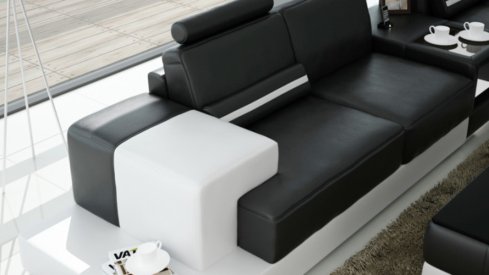 Sofá de cuero sofá del salón conjunto de sofás en forma de L sofá de esquina juego de salones diseño moderno sofá L6004D