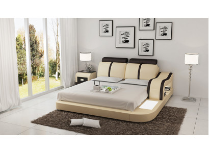 Diseño de cama de lujo. Camas de lujo de cuero modernas. Dormitorio moderno de 140/160/180 cm.