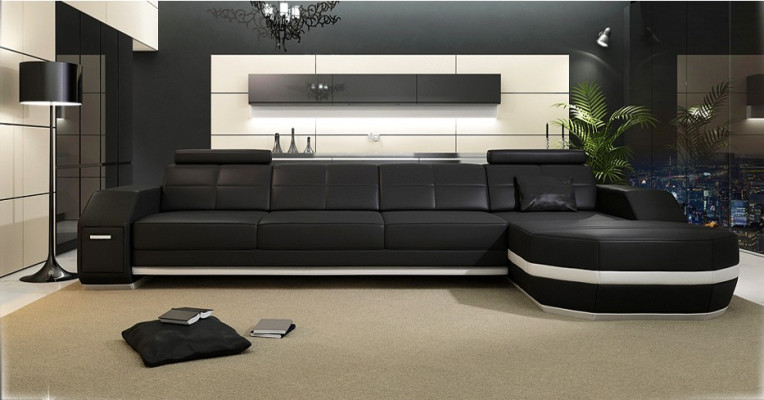 Diseño de sofá de esquina, sofá acolchado, conjunto de esquina, sofá de cuero, esquina de sala de estar PH300B